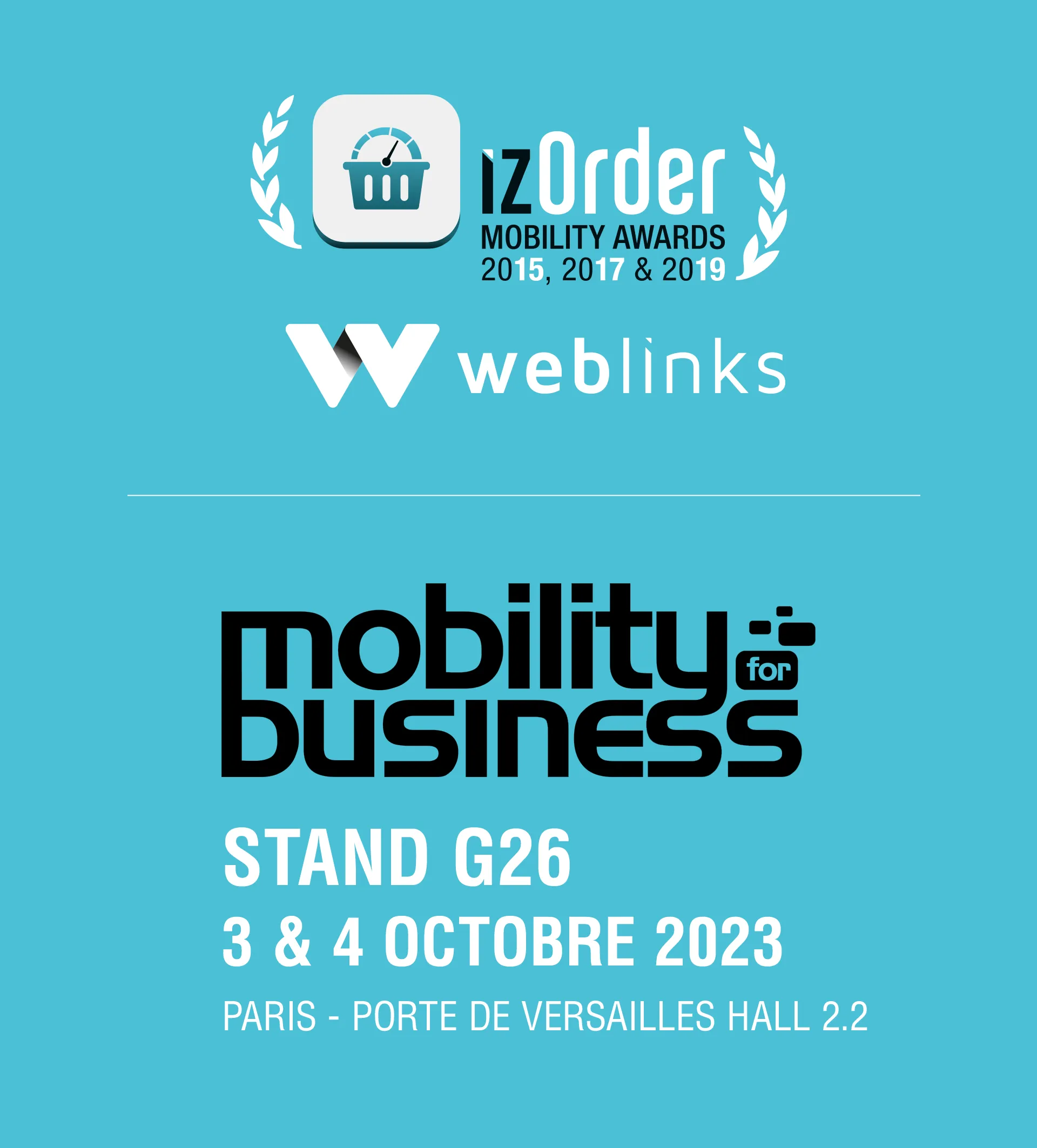 izOrder et Weblinks présents au Mobility For Business 2023